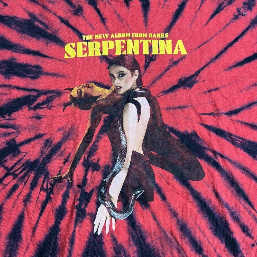 The New Album From Banks Serpentina Red Tie Dye T-Shirts Short Sleeve Size XL - Picture 2 of 8